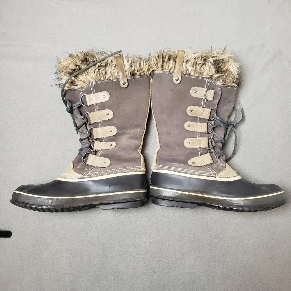 Sorel Brown and Tan Faux-Fur Winter Rain Boots - Picture 7 of 16